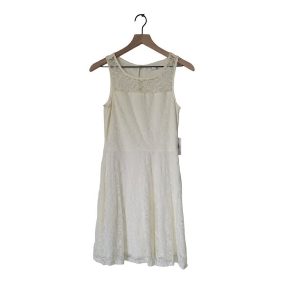 NWT Lace Mini Dress Skater Dress Size Small Ivory - Picture 1 of 9